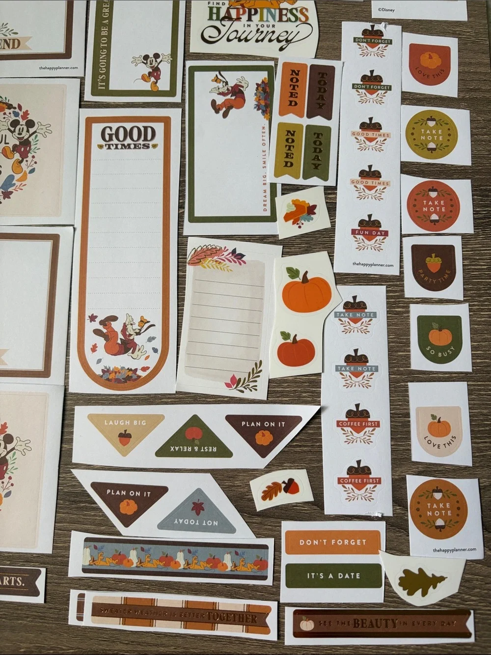 ❤️ $6 Disney 100+ piece  Fall Themed Not So Mystery Happy Planner Sticker Set